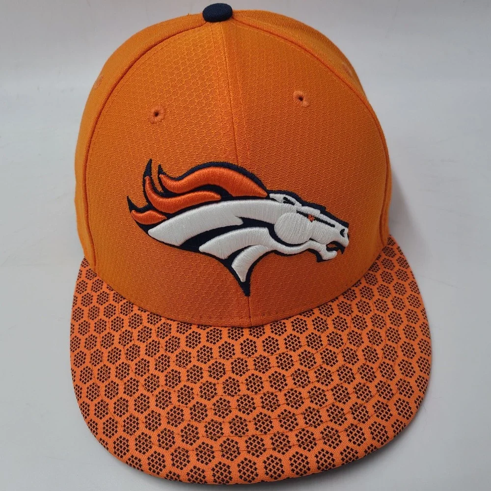 Denver Broncos Hat Fitted 8 New Era 59Fifty Orange Blue NFL Football Logo‎ Men